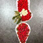 Deluxe kırmızı beyaz düğün çelengi