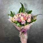 Renkli Gül Ve Krizantem Buketi