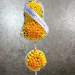 Double Çiçekli Renkli Çelenk