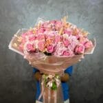 Ortanca & İthal Gül buketi