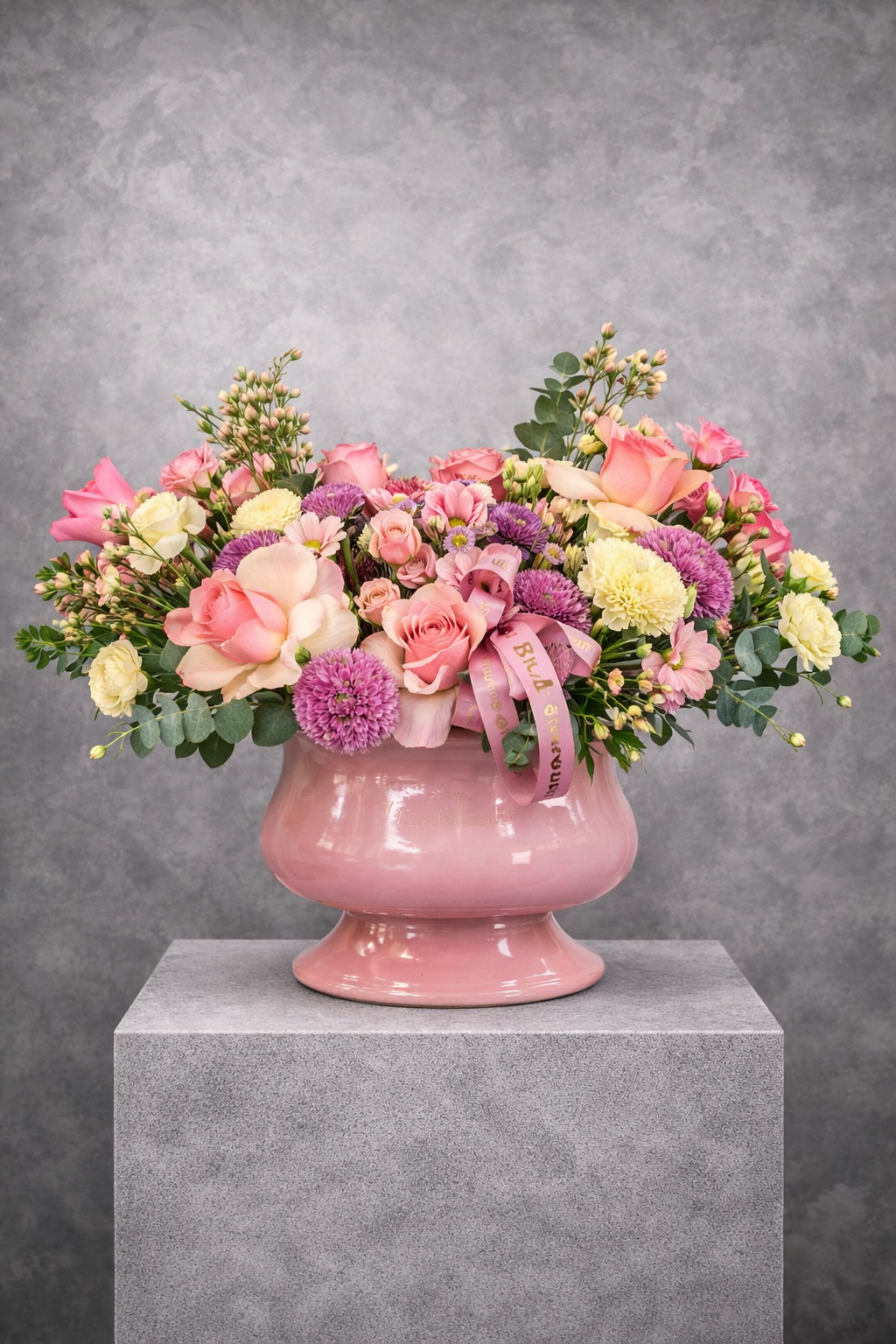 3aaa164a-5231-4a0b-85f1-d307fb83d754 Pudra Rüyası Vazoda Çiçek Aranjmanı - Görsel 1