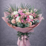 Blush Romance Buketi | Premium İthal Gül ve Şakayık Buketi | Derin Flowers