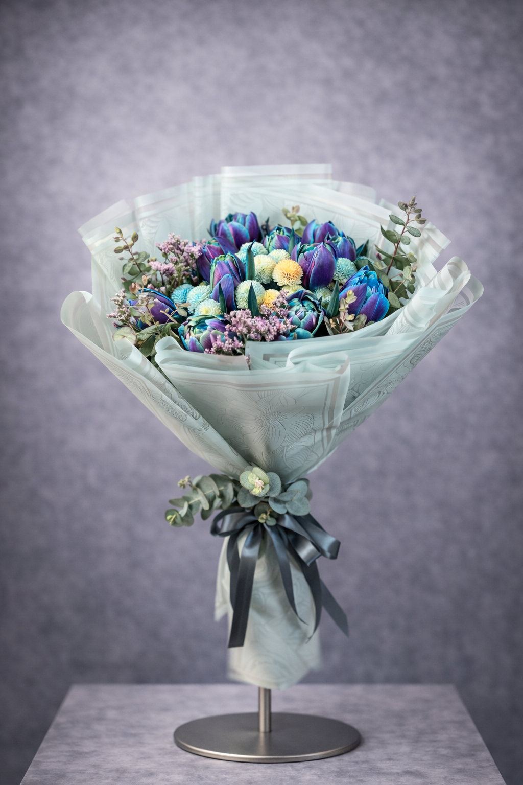 9acceafa-8875-4052-9fde-fd07801bc580 Galaxy Tulip Bouquet | Galaksi Lale ve İthal Santini Buketi | Derin Flowers - Görsel 1
