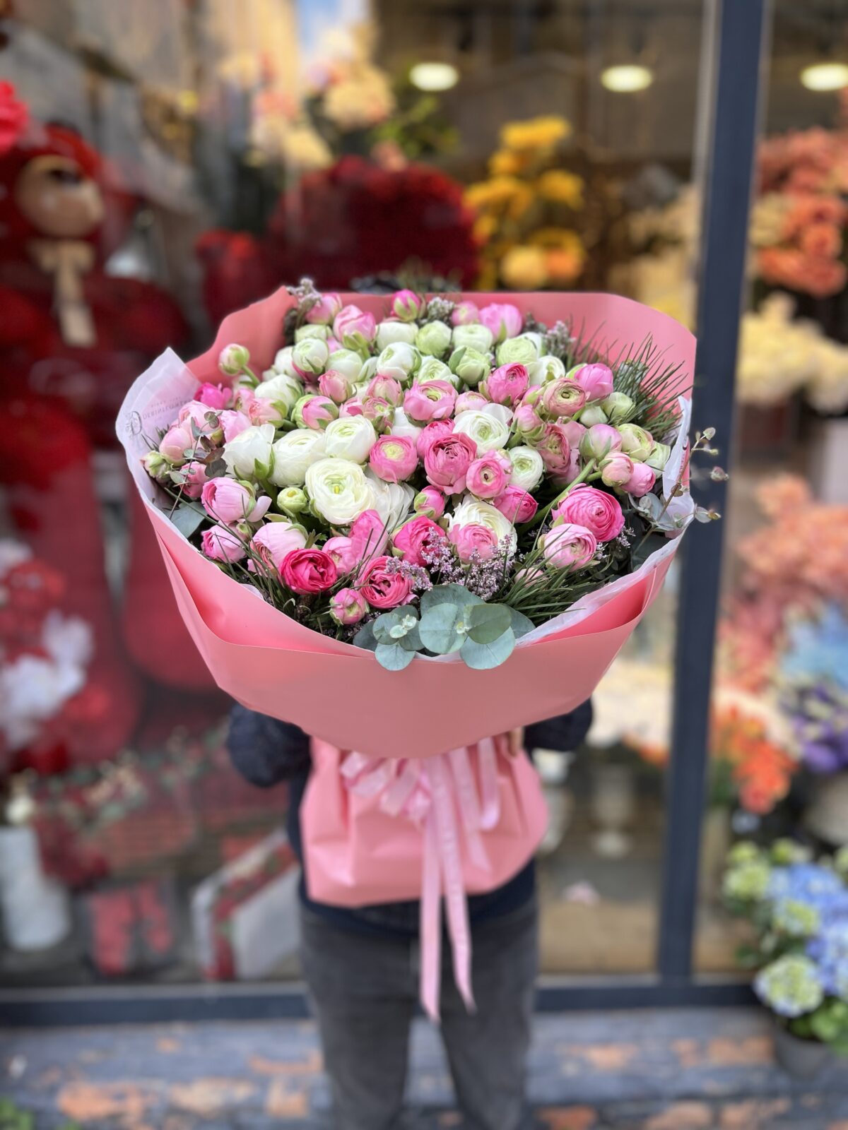 Pink Ranunculus Bouquet | Premium Erengül Buketi | Derin Flowers - Görsel 3