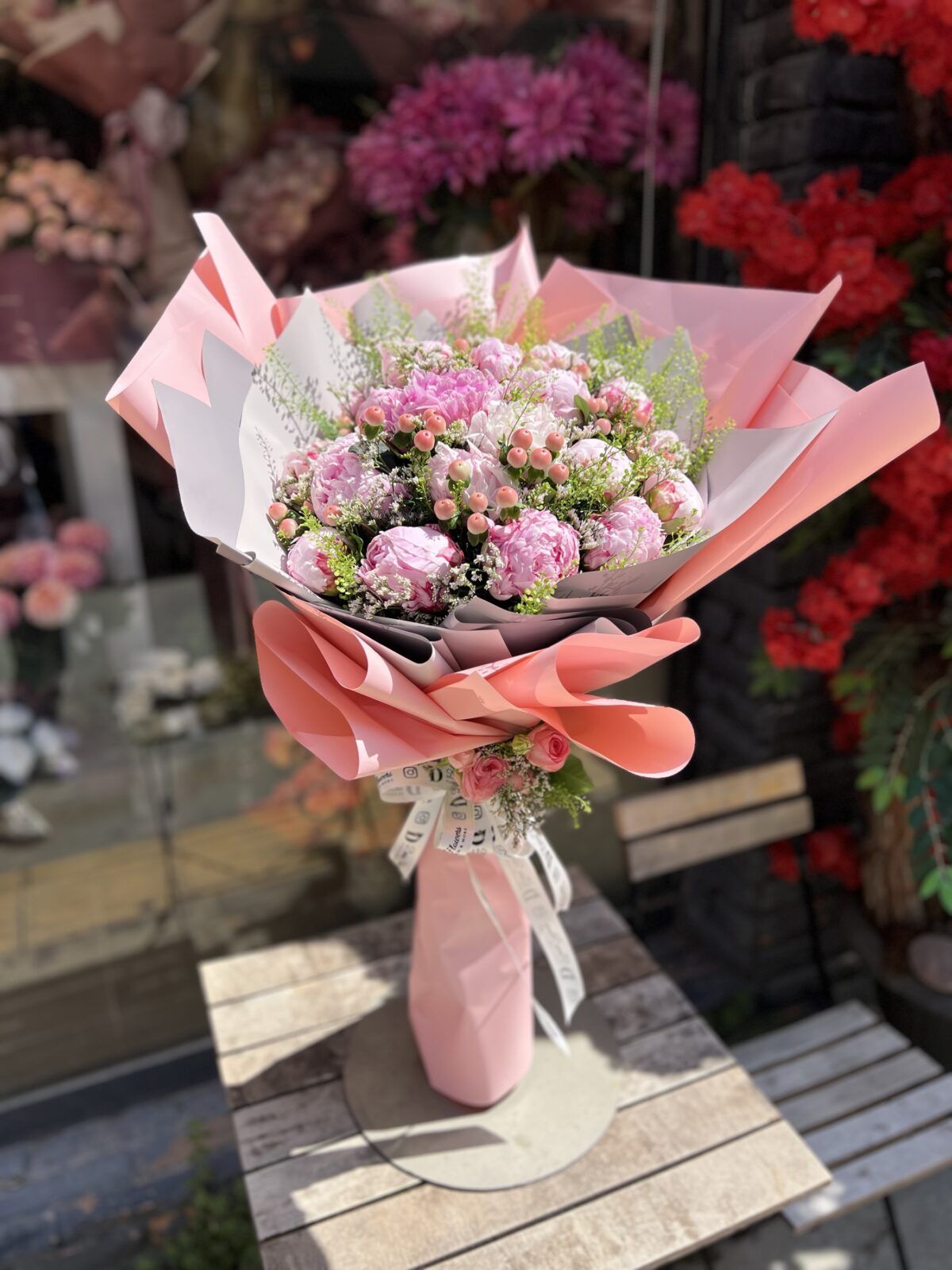 20 Şakayık Buketi – Premium Kokulu Pembe Şakayık Tasarımı - Görsel 2