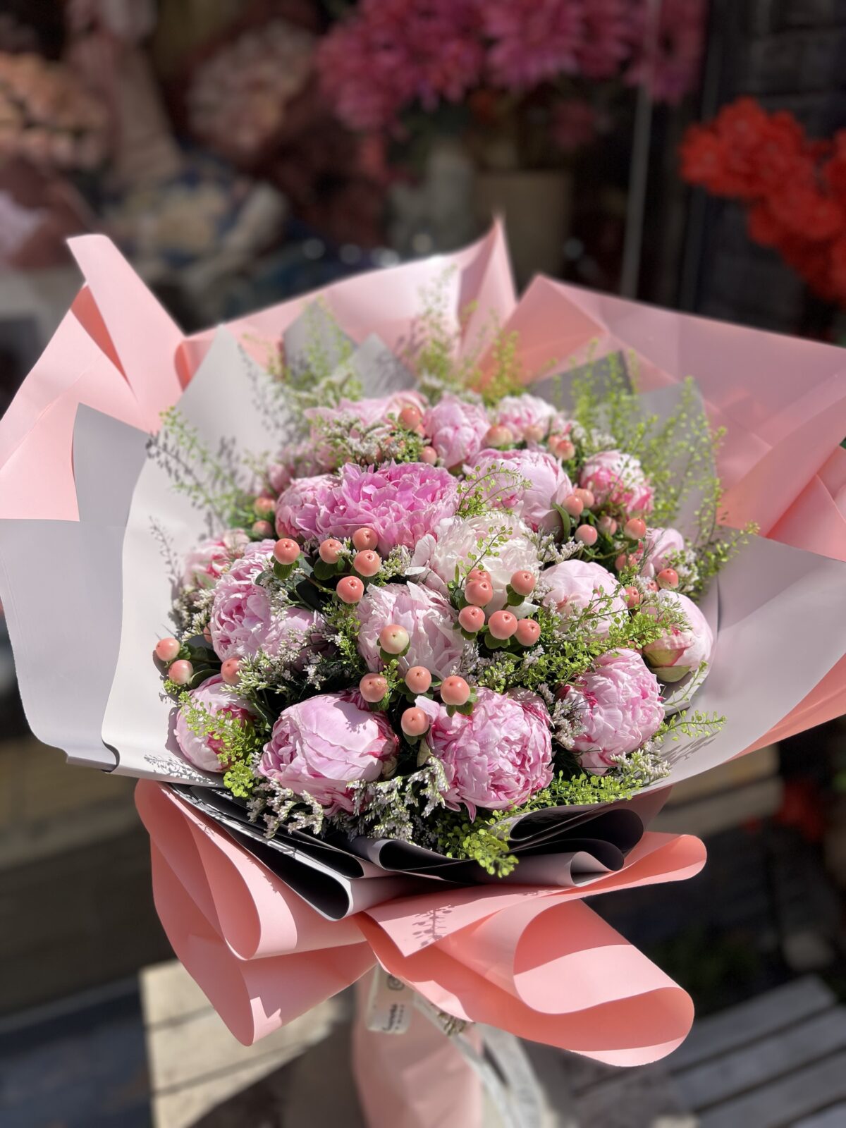 20 Şakayık Buketi – Premium Kokulu Pembe Şakayık Tasarımı - Görsel 4