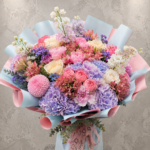 Pastel Dream Premium Buket | Ortanca, İthal Güller ve Mevsim Çiçeklerinden Lüks Tasarım