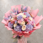 Pastel Elegance Premium Buket | Şakayık, Ortanca, Delphinium ve İthal Güller