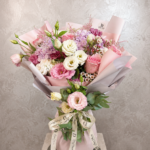 Pink Harmony | Ortanca, Lisianthus ve Pembe Güllerden Pastel Buket